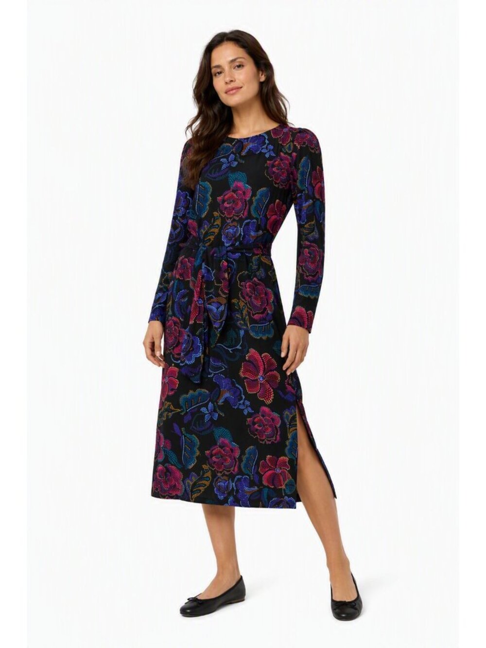 NWT Johnny Was Janie Favorite Long Sleeve in Aphaia Stretch Jersey Dress XLP